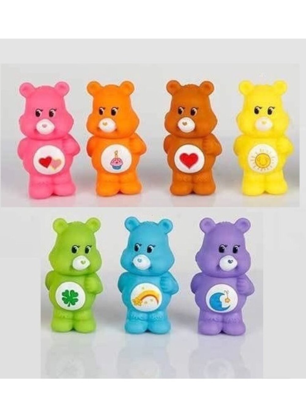 7pc Care Bears Carebears Playset 7 Figure Cake Topper Toy Doll Set Collectible